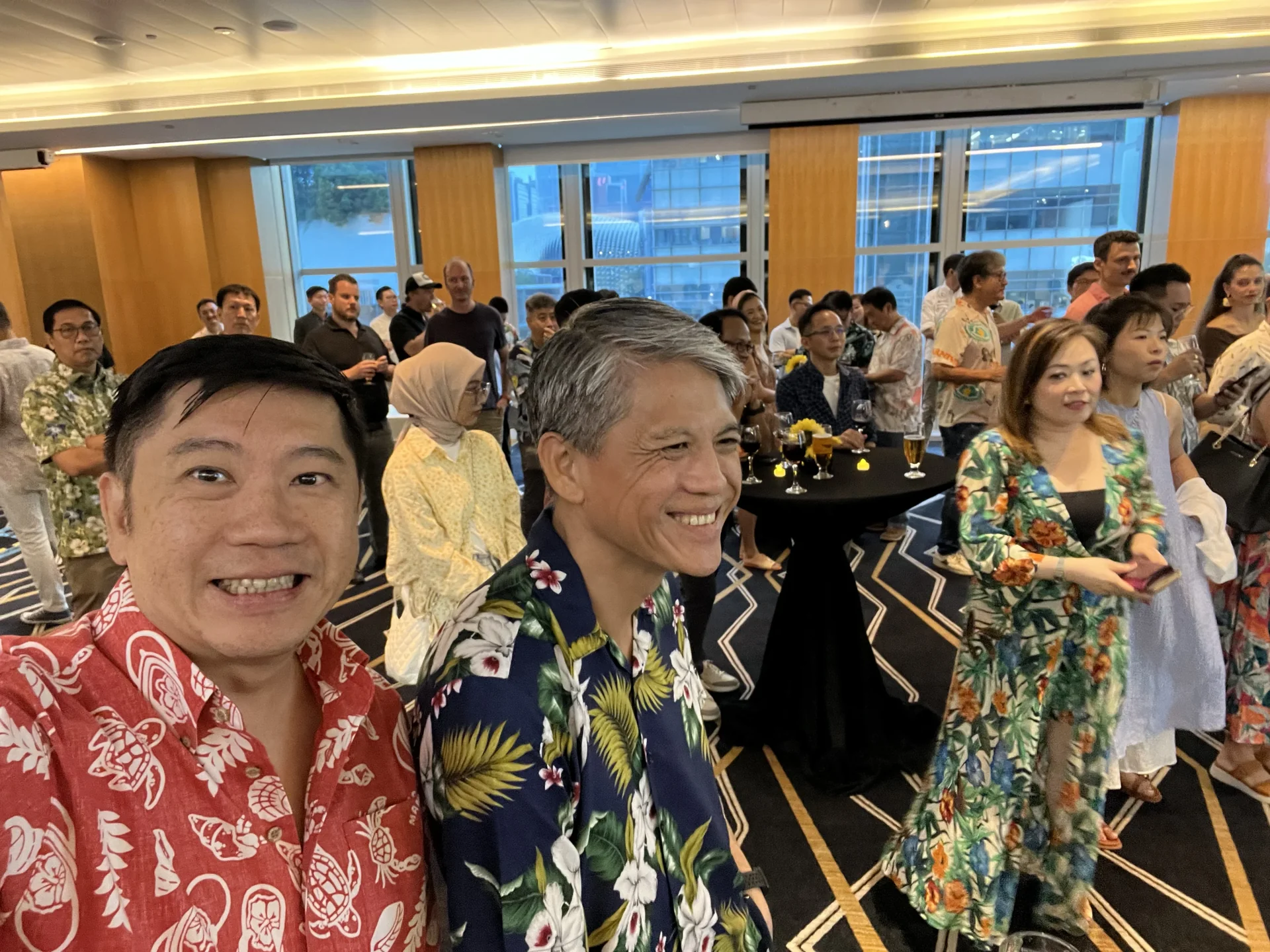 Singapore F1 night race atmosphere during tech networking event