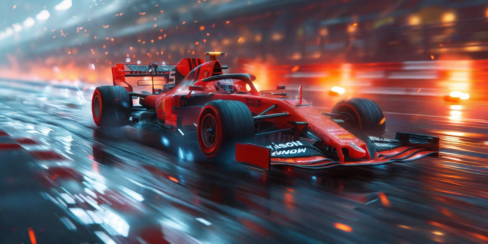 F1 Singapore Grand Prix night race at Marina Bay Street Circuit with city skyline